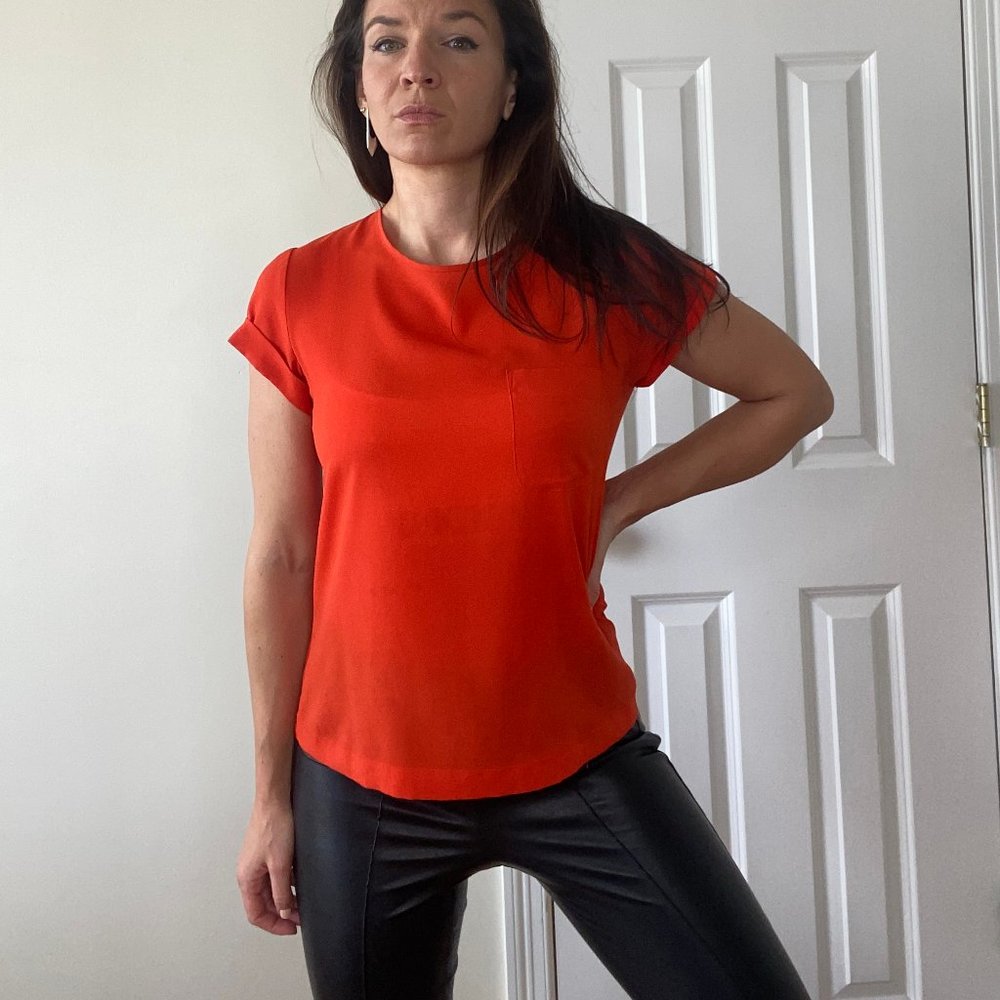 Red French Connection T-Shirt (Size: XS)